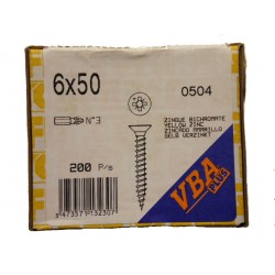 Vis 6 x 50 Zingue Jaune Bichromate VBA PLUS