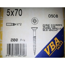 Vis 6x50-0504GFD5 x 70 Zingue Jaune Bichromate VBA PLUS