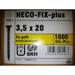 Vis 3.5 x 20 Zingue Jaune HECO-FIX-plus