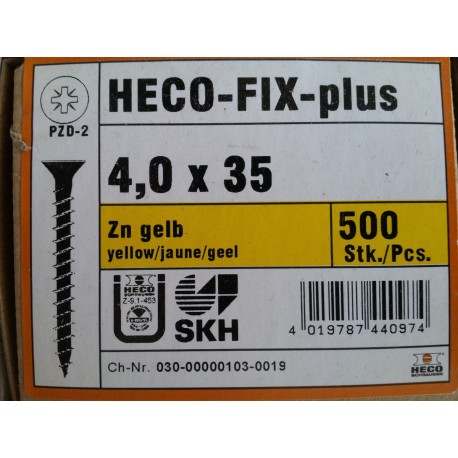 4 x 35 Zingue Jaune HECO-FIX-plus