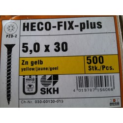 Vis 5 x 30 Zingue Jaune HECO-FIX-plus