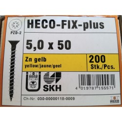 Vis 5 x 50 Zingue Jaune HECO-FIX-plus