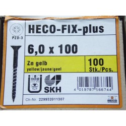 Vis 6 x 100 Zingue Jaune HECO-FIX-plus