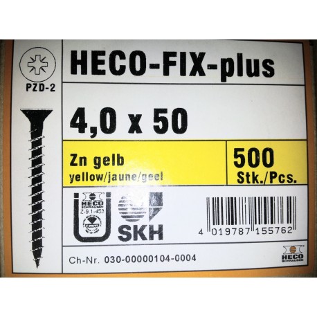 4 x 50 Zingue Jaune HECO-FIX-plus