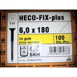 Vis 6 x 180 Zingue Jaune HECO-FIX-plus