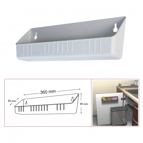 Bac plastique blanc sans séparateur 360 mm MSA C5400