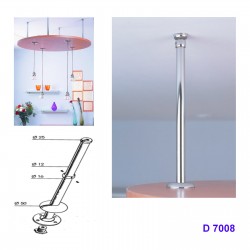 Fixation plafond suspendu télescopique rond Chromé MSA D7008