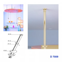 Fixation plafond suspendu télescopique rond Or MSA D7009