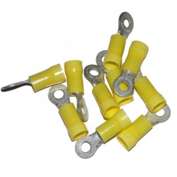 COSSE A OEIL POUR CABLE 6 MM TROU Ø 4 MM - JAUNE (10 pcs)